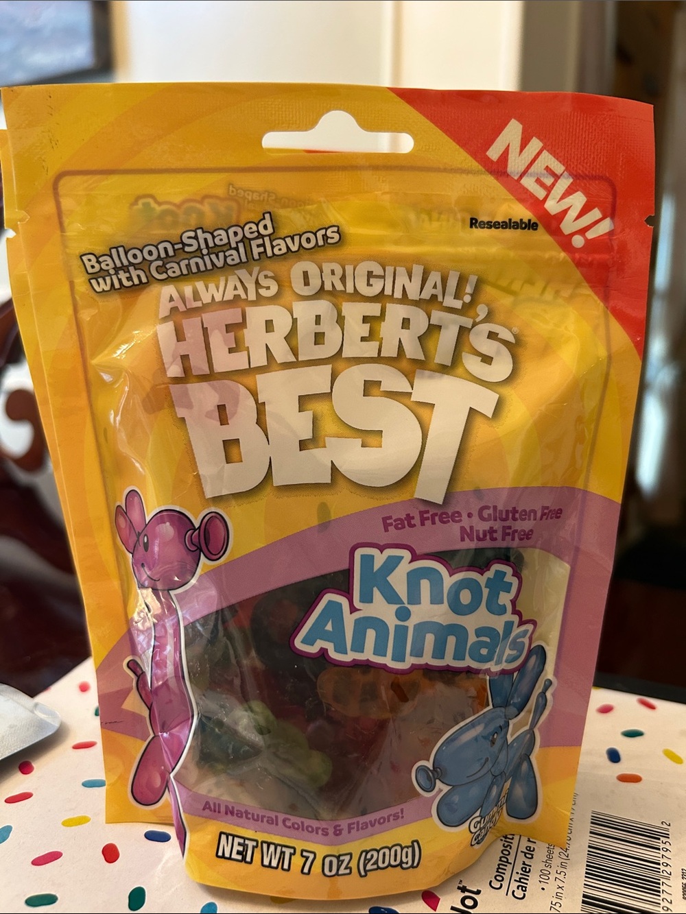 Knot Animals Candy - Yellow & Purple Bag 2 7 oz bags, Fan Free Gluten Free Nut F